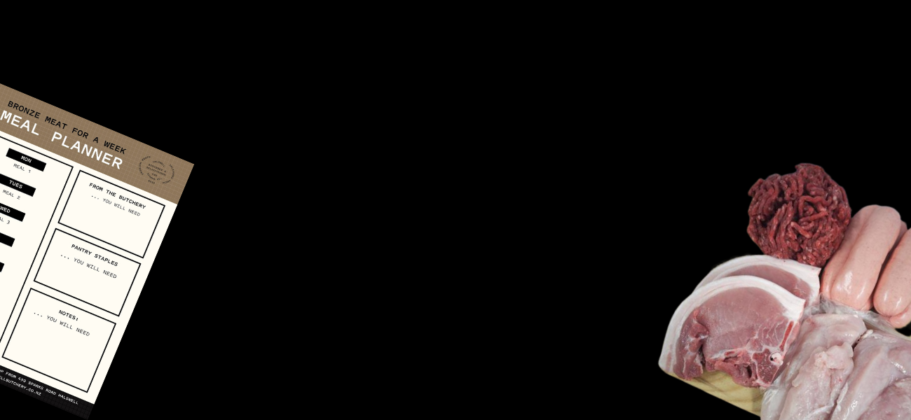 Bronze Meat 4 A Week Pack Meal Prep & Planner - Halswell Butchery