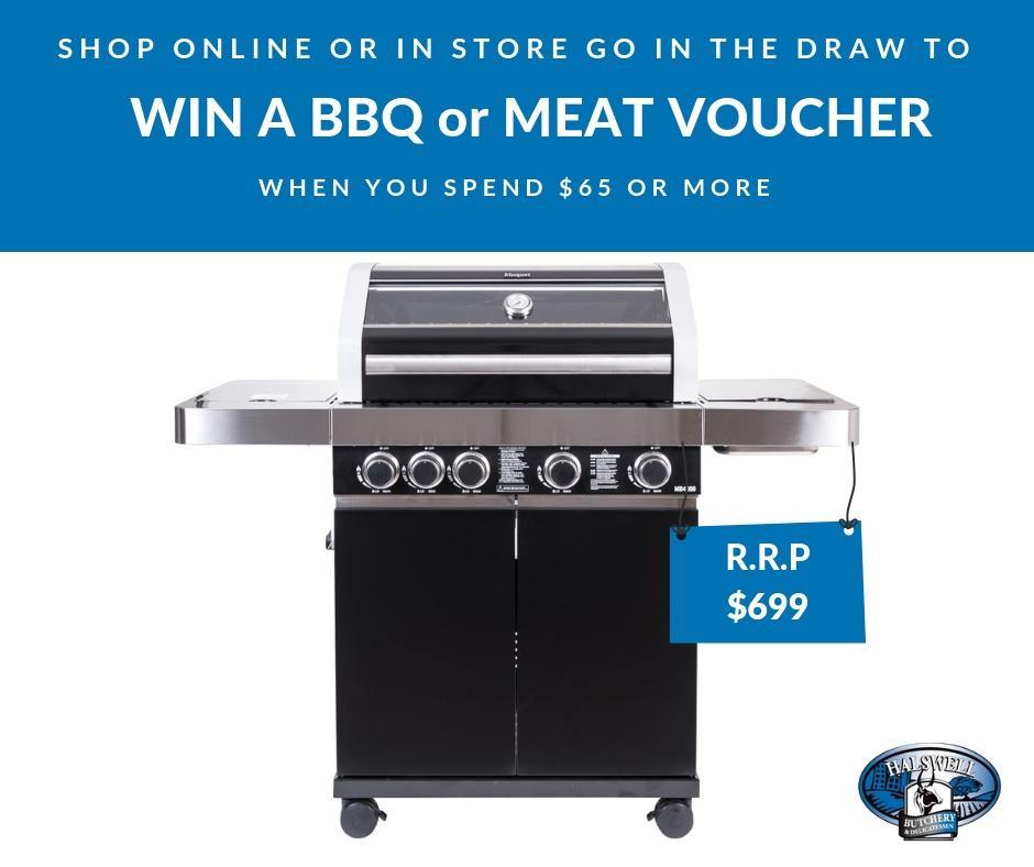 Win a BBQ or 1 of 2 Meat Vouchers When You Shop In Store or Online - Halswell Butchery