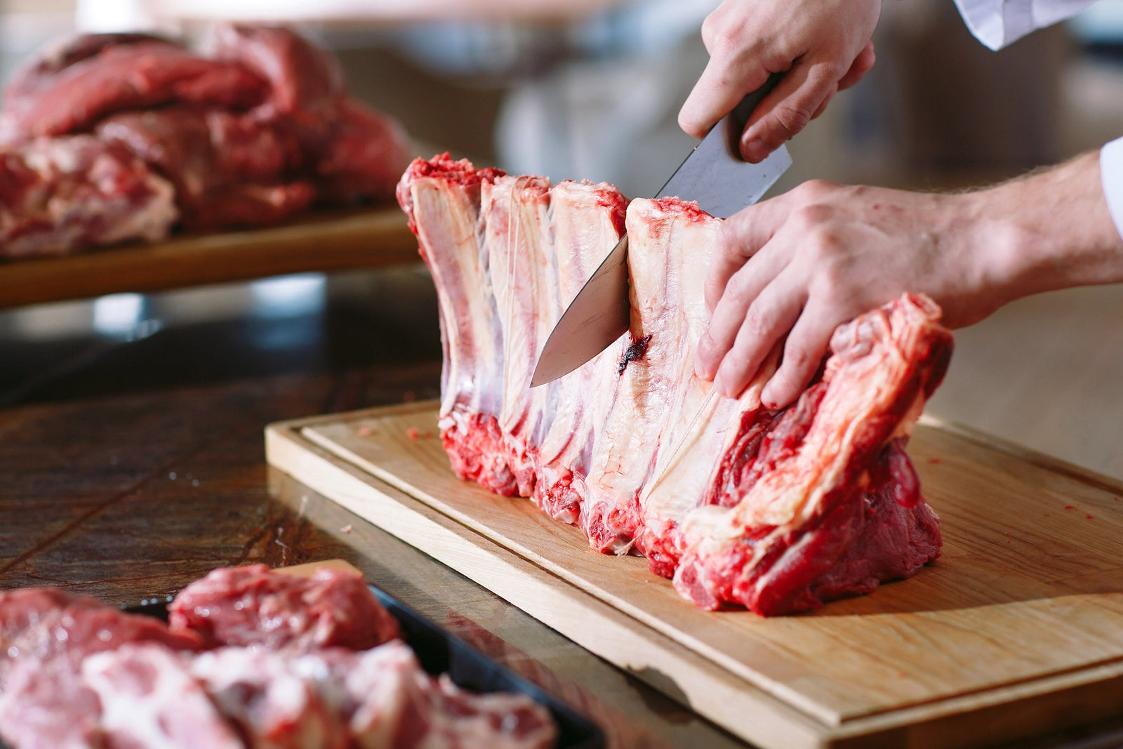  Fresh beef, pork, and chicken on display at Halswell Butchery in Christchurch